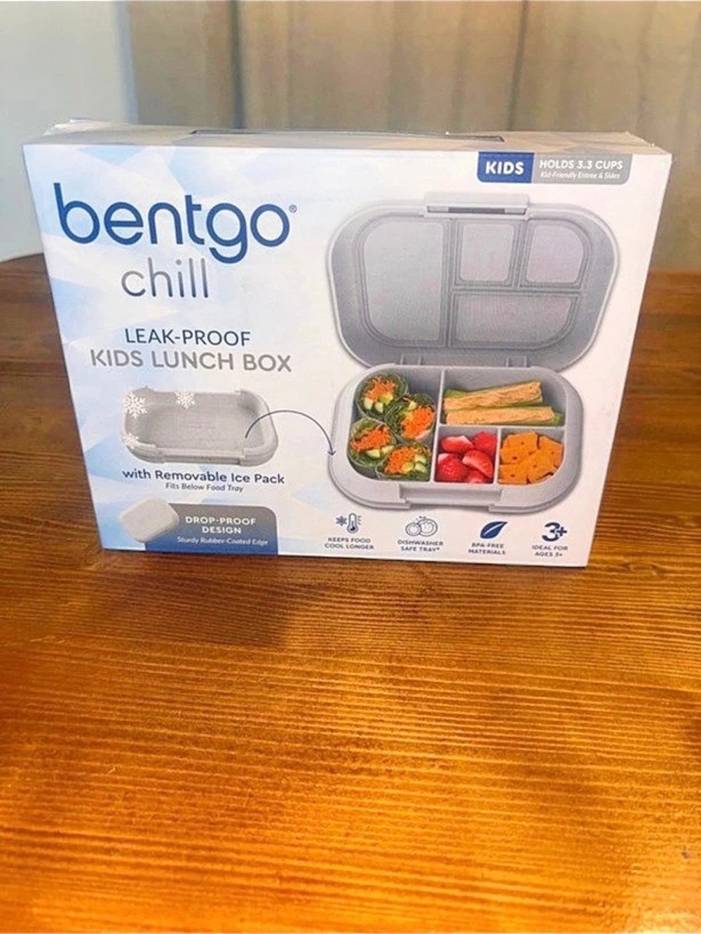 bentgo Chill Kids Lunch Box Kids Lunch Box Gray & Pink NWT